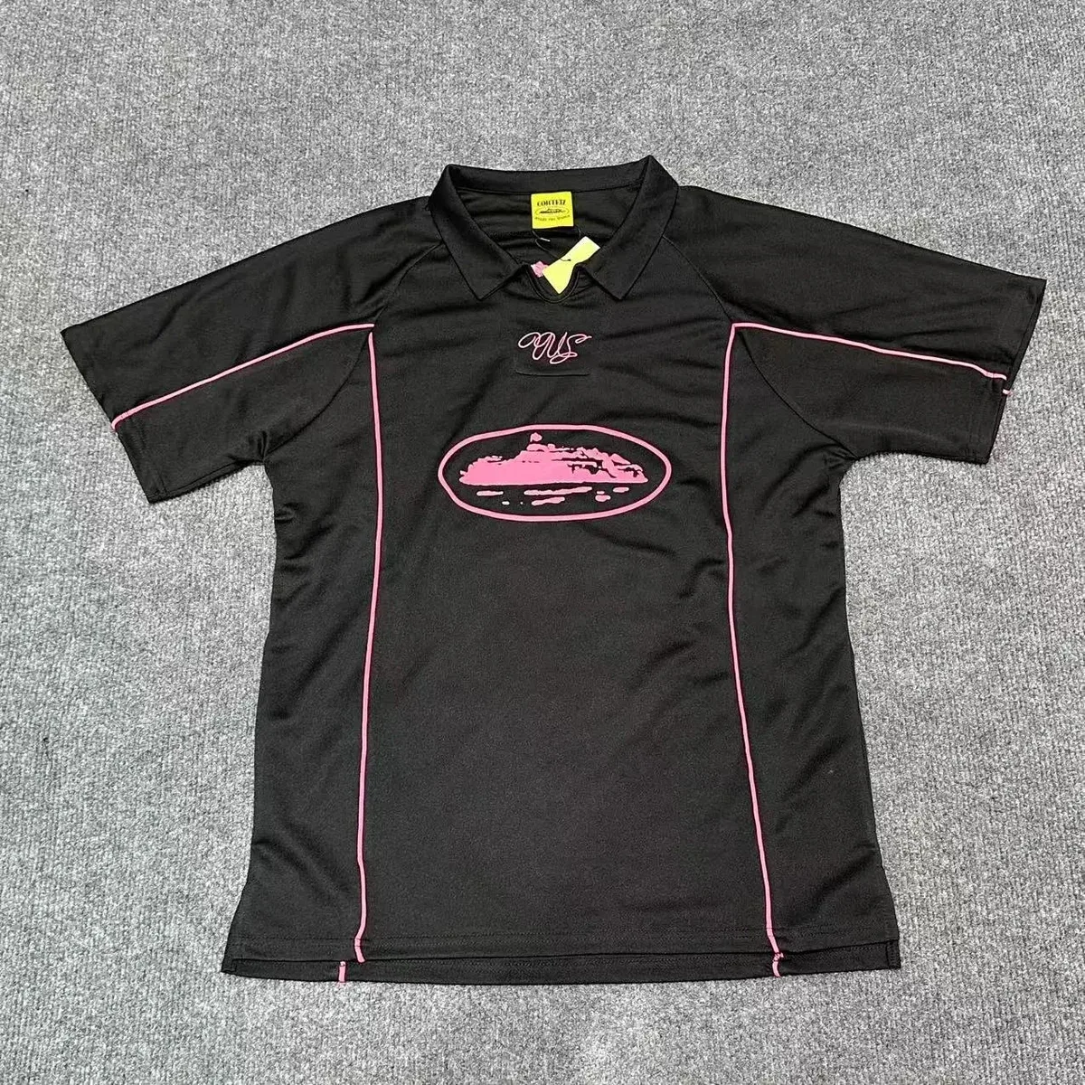 Other Black Pink Trim Polo Shirt Black - 1