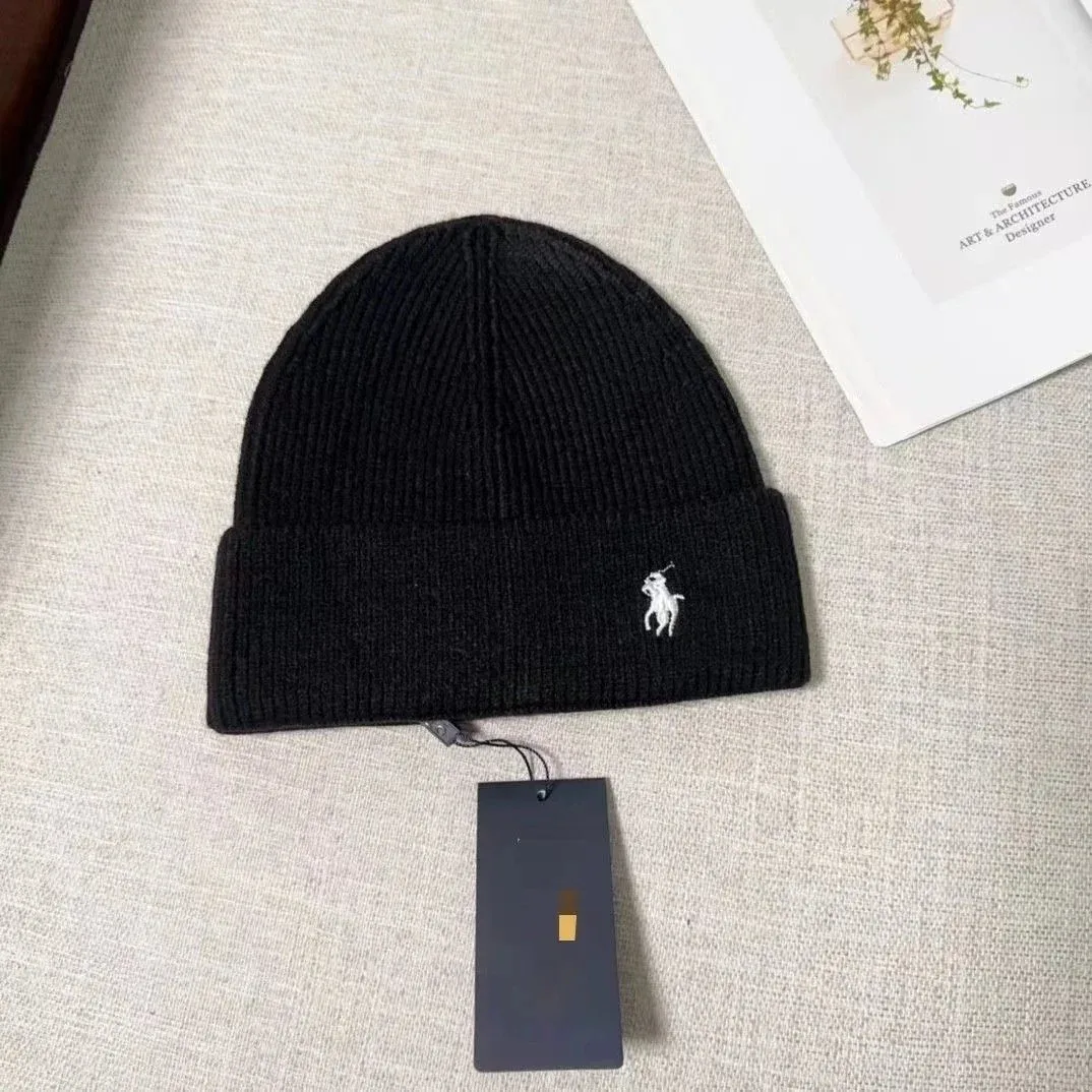 Polo Ralph Lauren Polo Ralph Lauren Pony Logo Beanie Black Headwear Black - 1