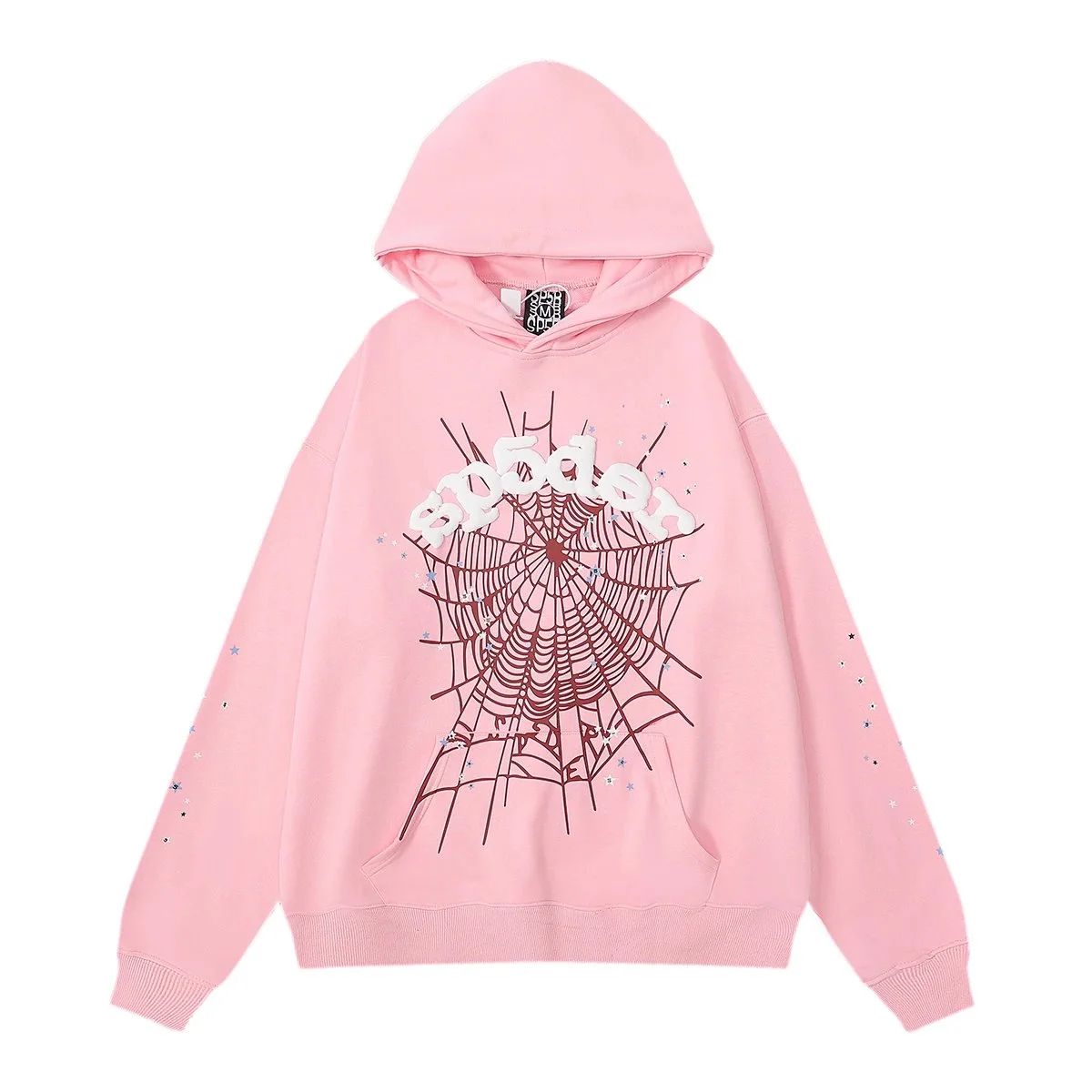 Other Pink Spider Web Print Hoodie Pink - 1