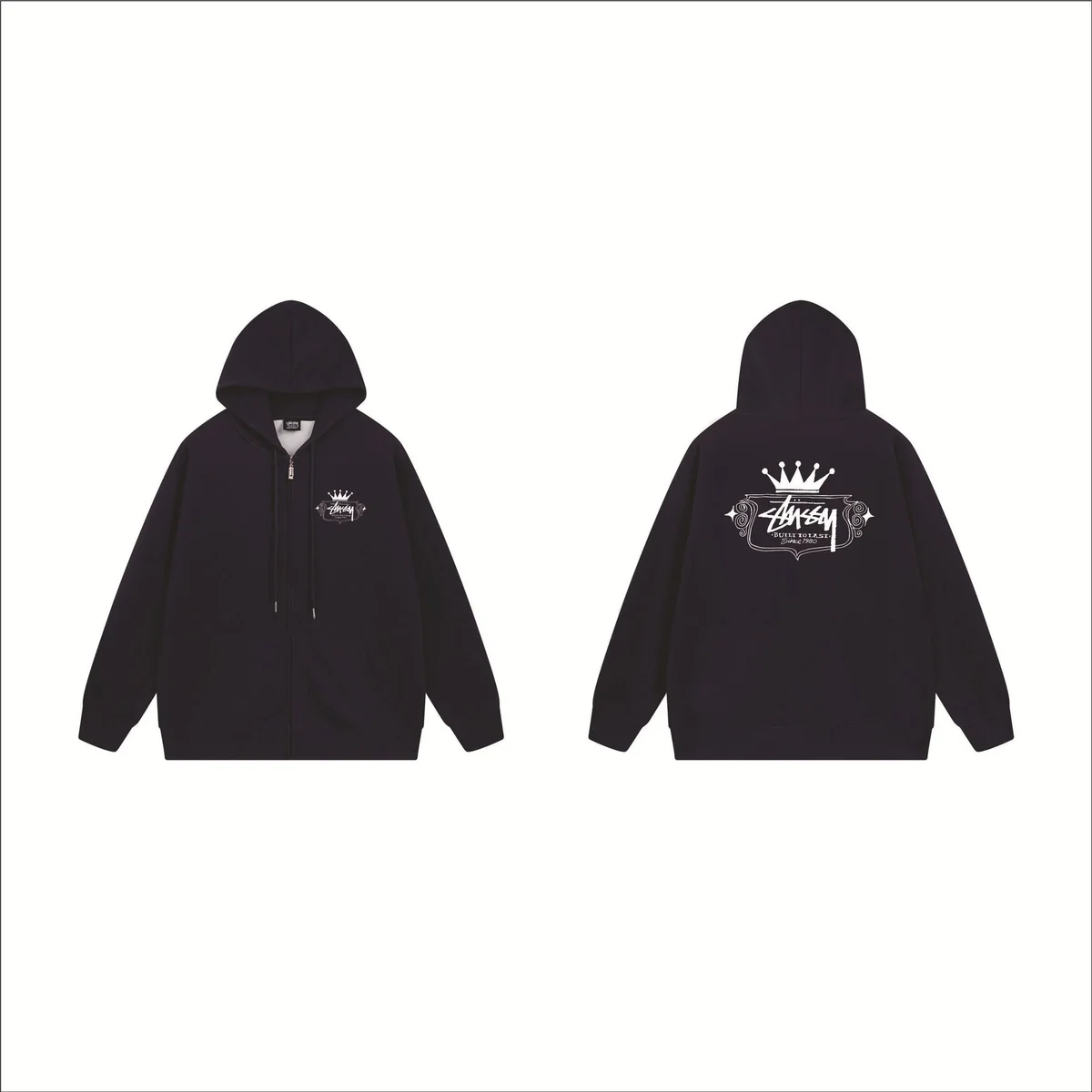 Stussy Stussy Basic Logo Navy Zip-Up Hoodie Navy - 1
