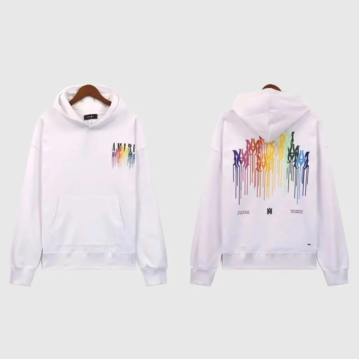Amiri Amiri White Rainbow Graphic Hoodie White - 1