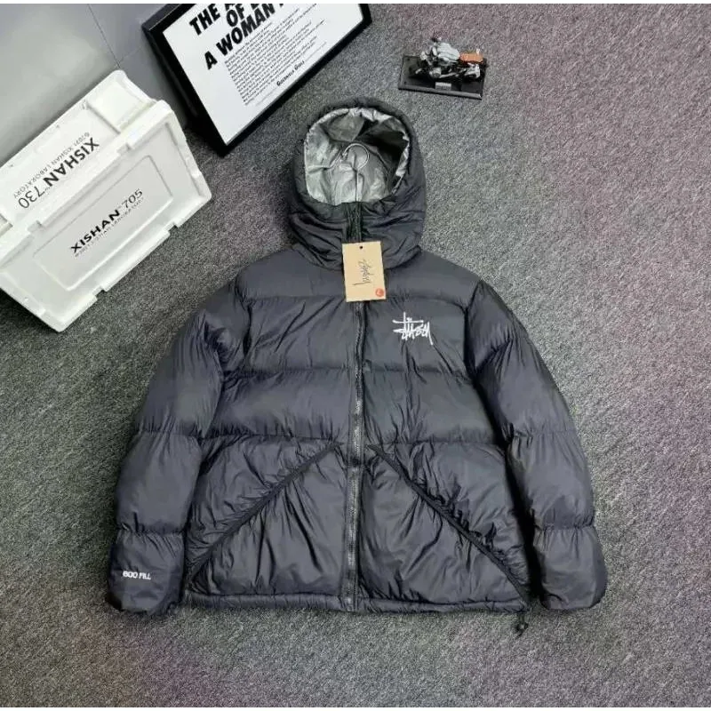 Stussy Stussy Stüssy Black Grey Puffer Jacket Black - 1