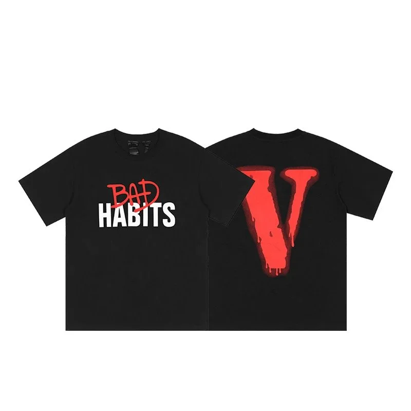 Vetements Vetements BAD HABITS Black/Red T-Shirt Black - 1
