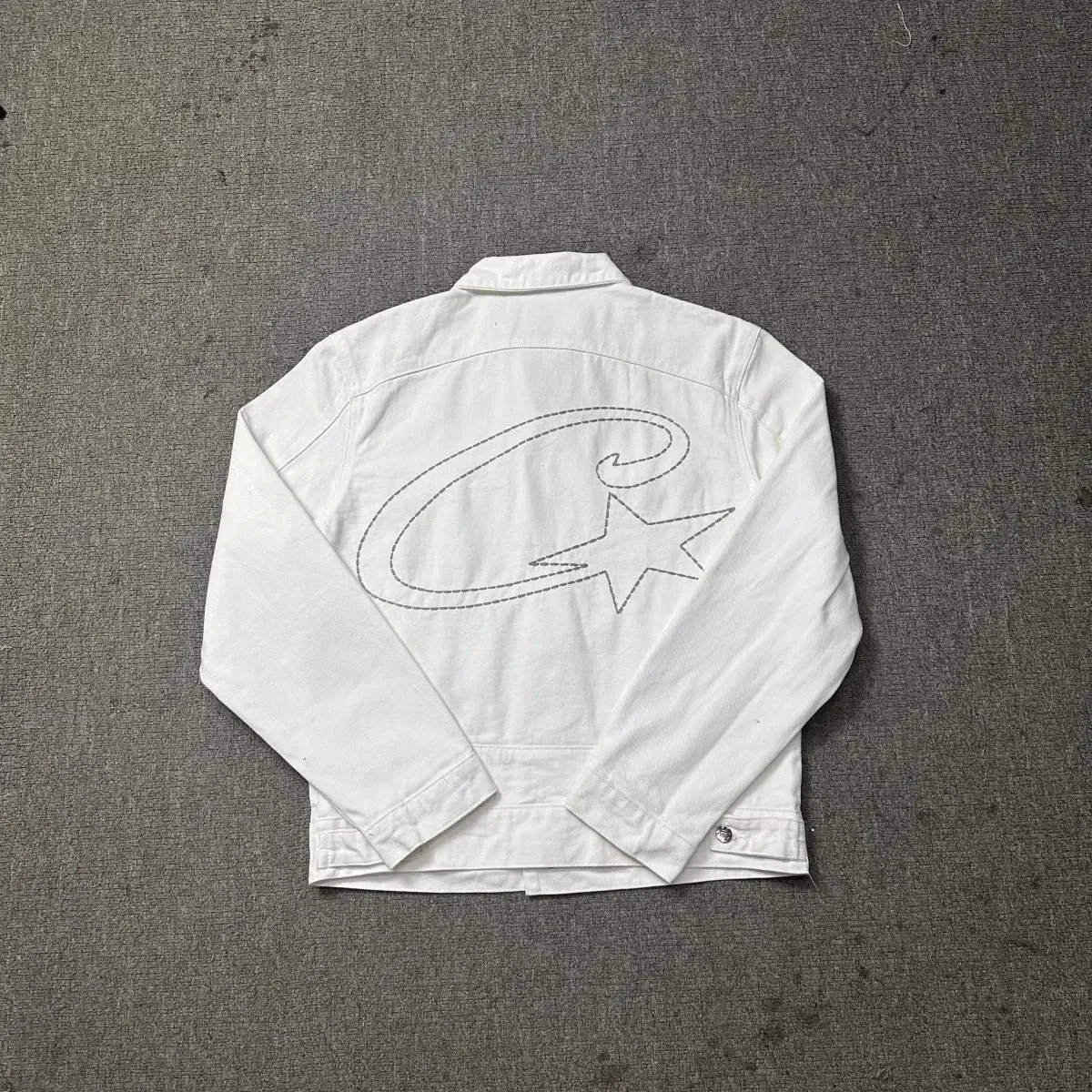Other White C Star Embroidered Denim Jacket White - 1