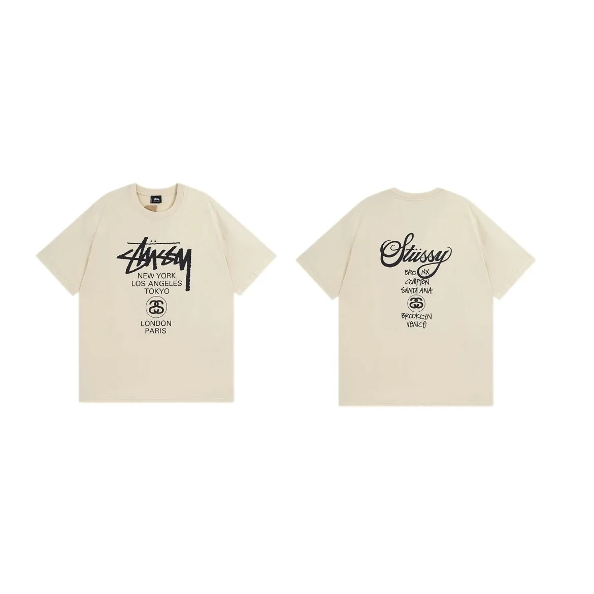 Stussy Stussy Stüssy Basic Logo T-Shirt Cream Cream - 1