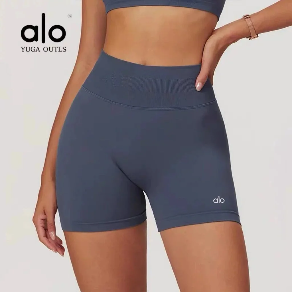 Alo Yuga Outls Alo Yuga Outls Blue Grey Bike Shorts Blue
