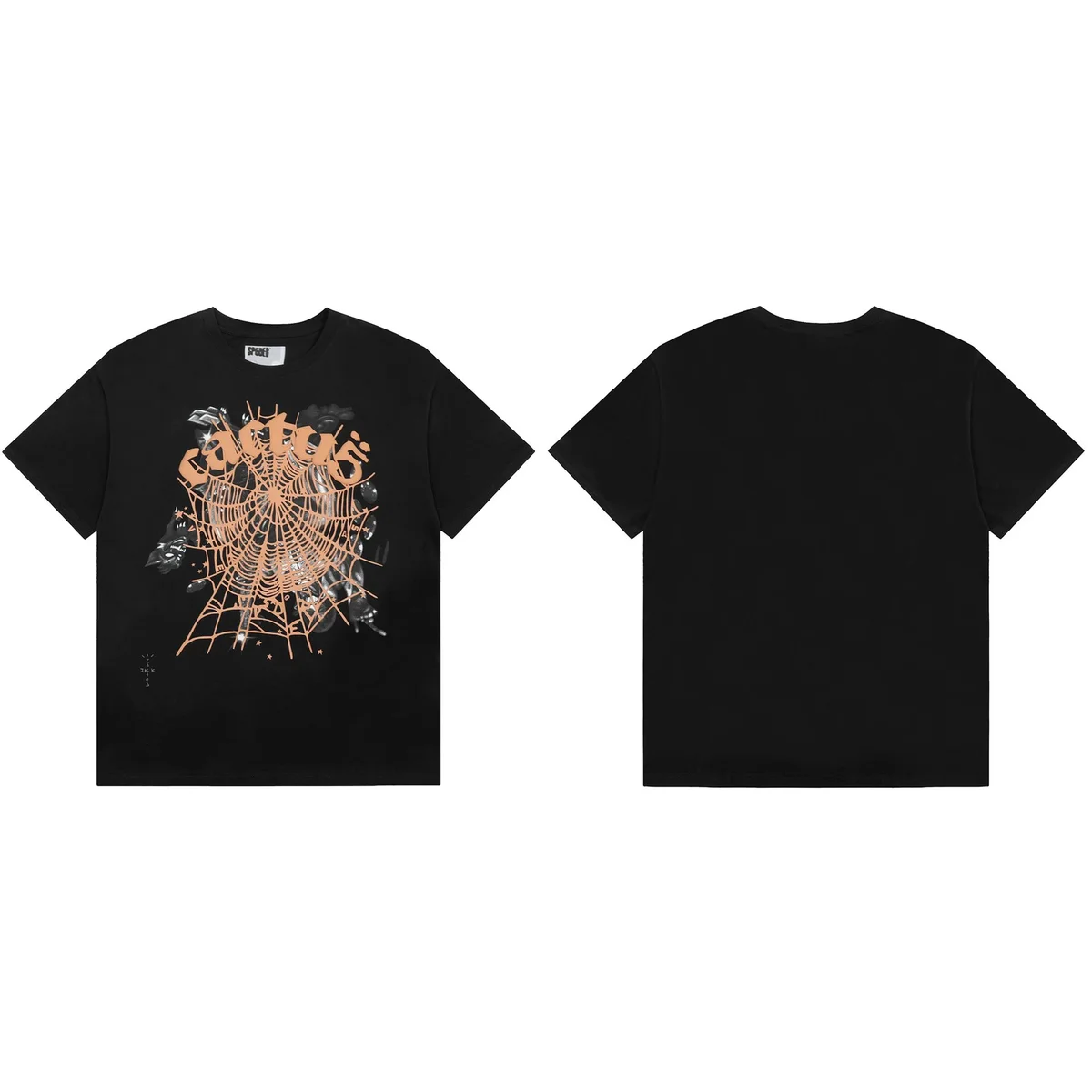 Travis Scott Travis Scott Cactus Jack Black Spider Web T-Shirt Black