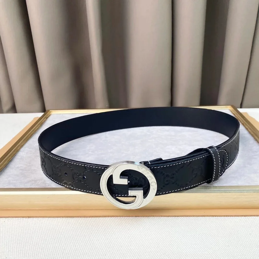 Gucci Gucci GG Belt Black Leather Belt Black - 1