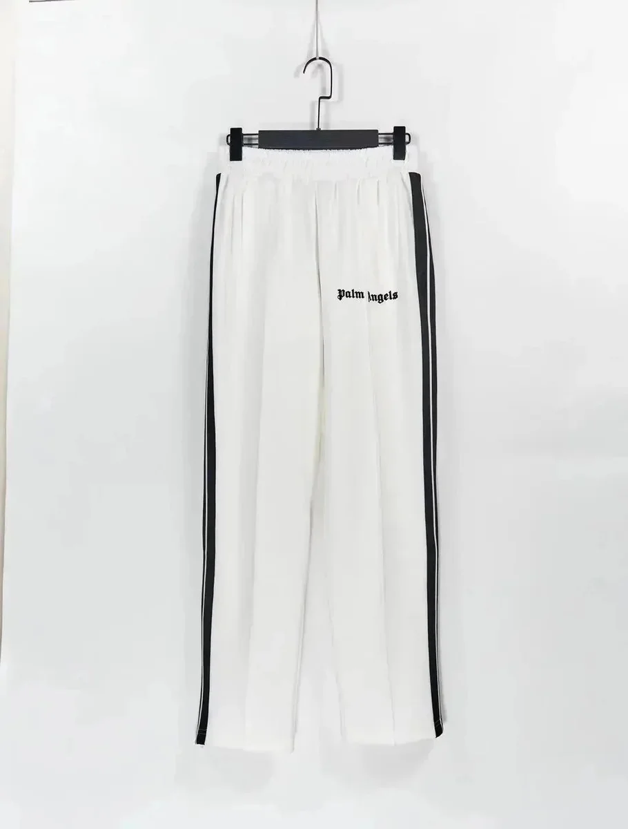 Palm Angels Palm Angels White with Black Stripes Track Pants White