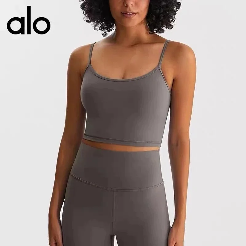 Alo Yoga Alo Athleisure Crop Top in凛冬灰 Grey - 1