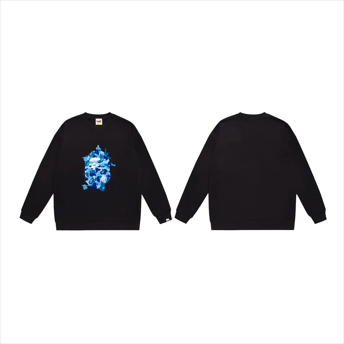 A Bathing Ape A Bathing Ape BAPE STA 546黑蓝 Crewneck Sweatshirt Black - 1