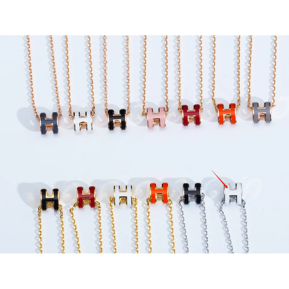 Hermès Hermès T Series H Pendant Necklace Silver Silver