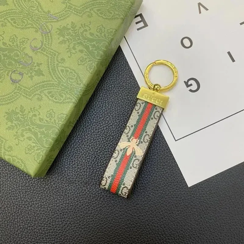 Gucci Gucci Web Stripe Green/Red Keychain Multicolor
