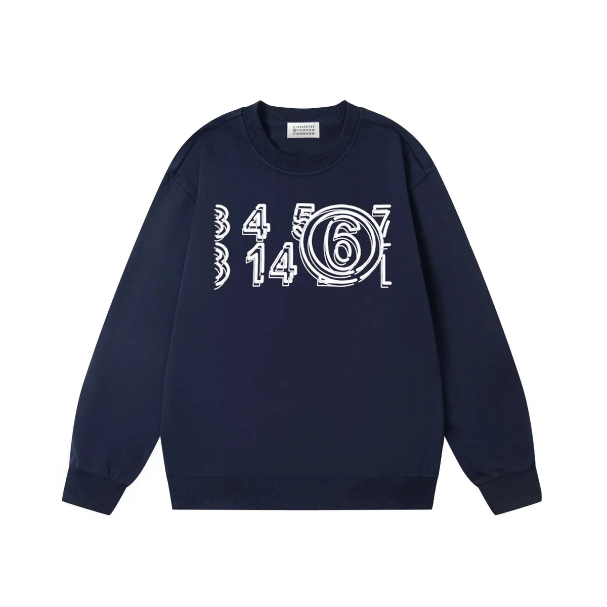 Other Navy Blue Number Print Sweatshirt Navy - 1
