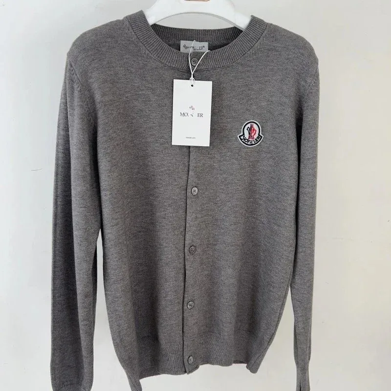 Moncler Grey Logo Cardigan Sweater catalog image