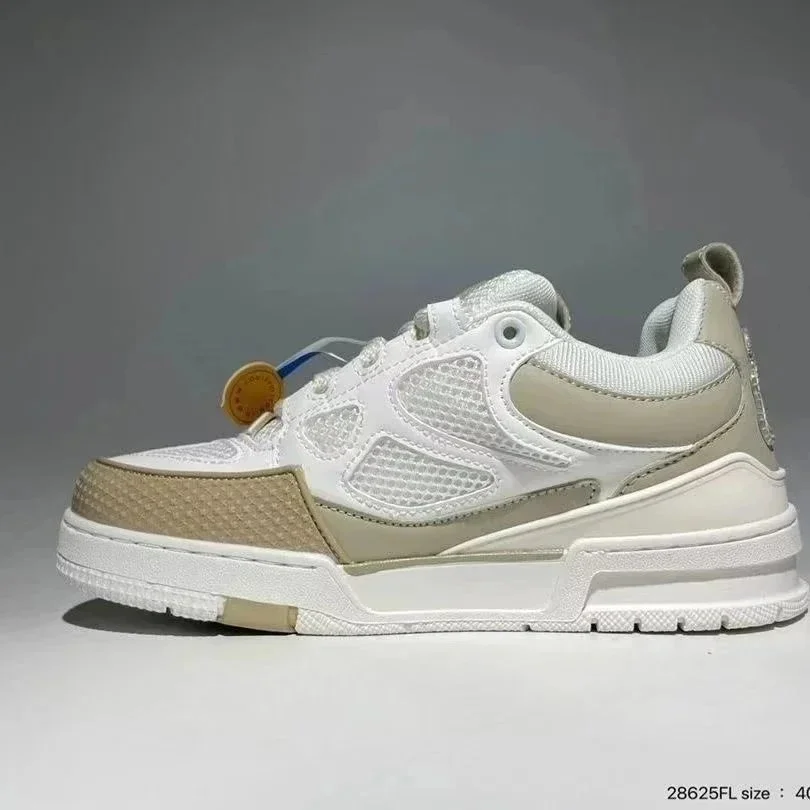 Other Unisex White & Beige Mesh Sneakers White - 1