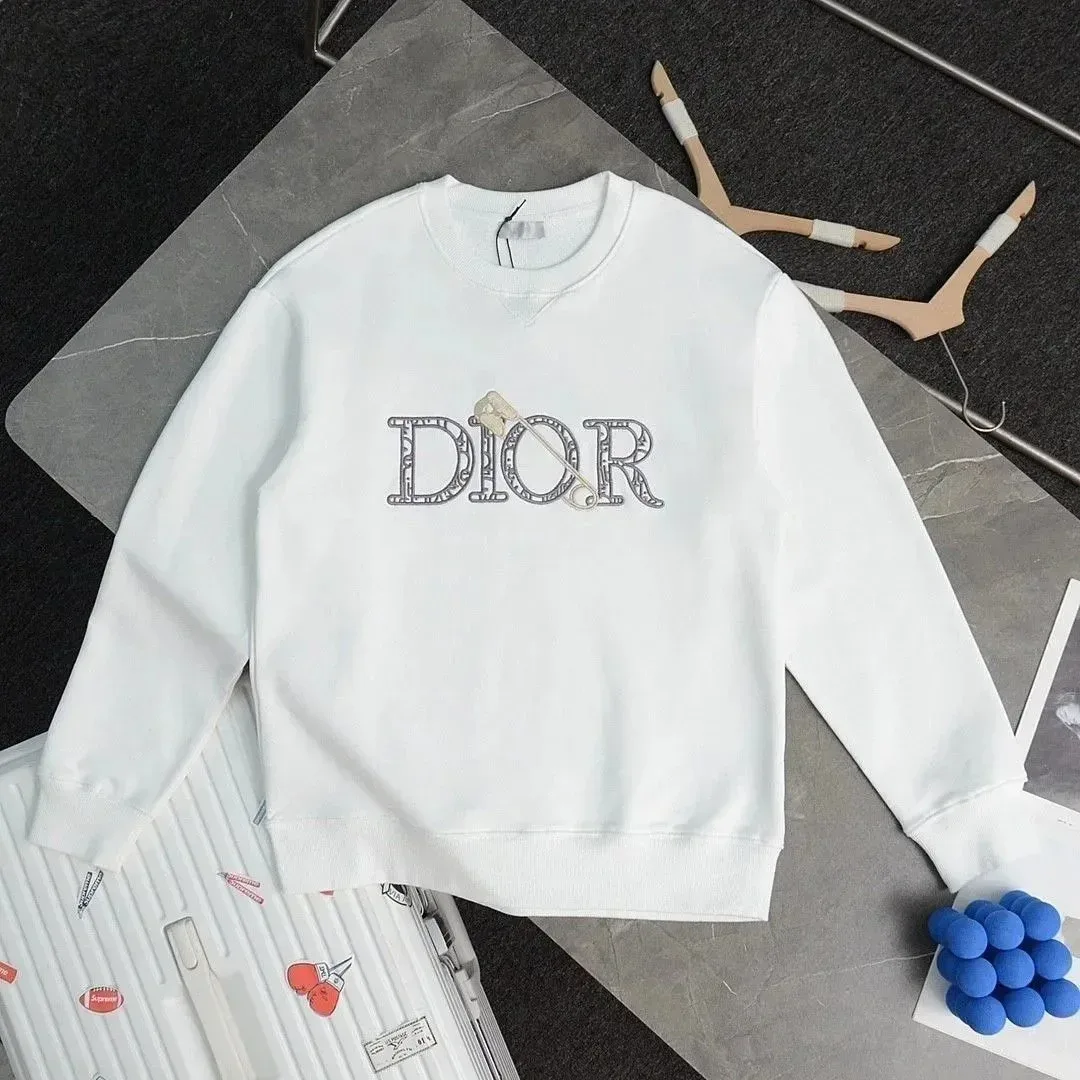 Dior Dior Embroidered Logo Safety Pin Sweatshirt White White