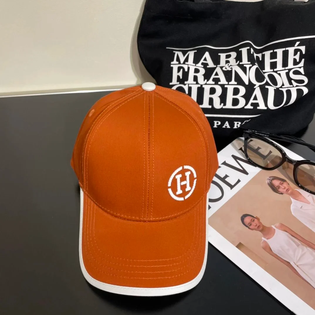 Hermès Hermès H Logo Cap Orange Headwear Orange
