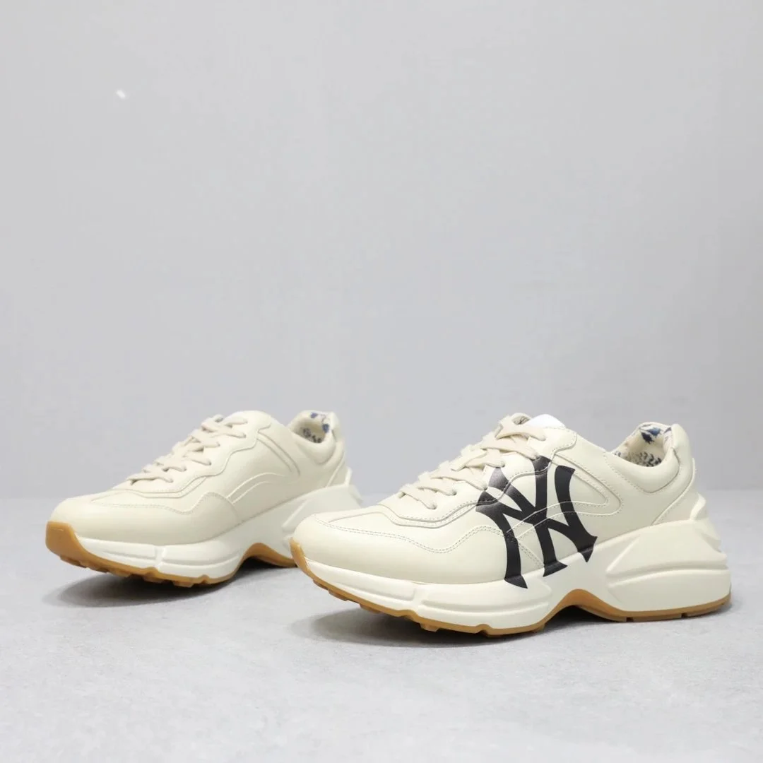 Gucci Gucci Rhyton NY Yankees White Leather Sneakers White