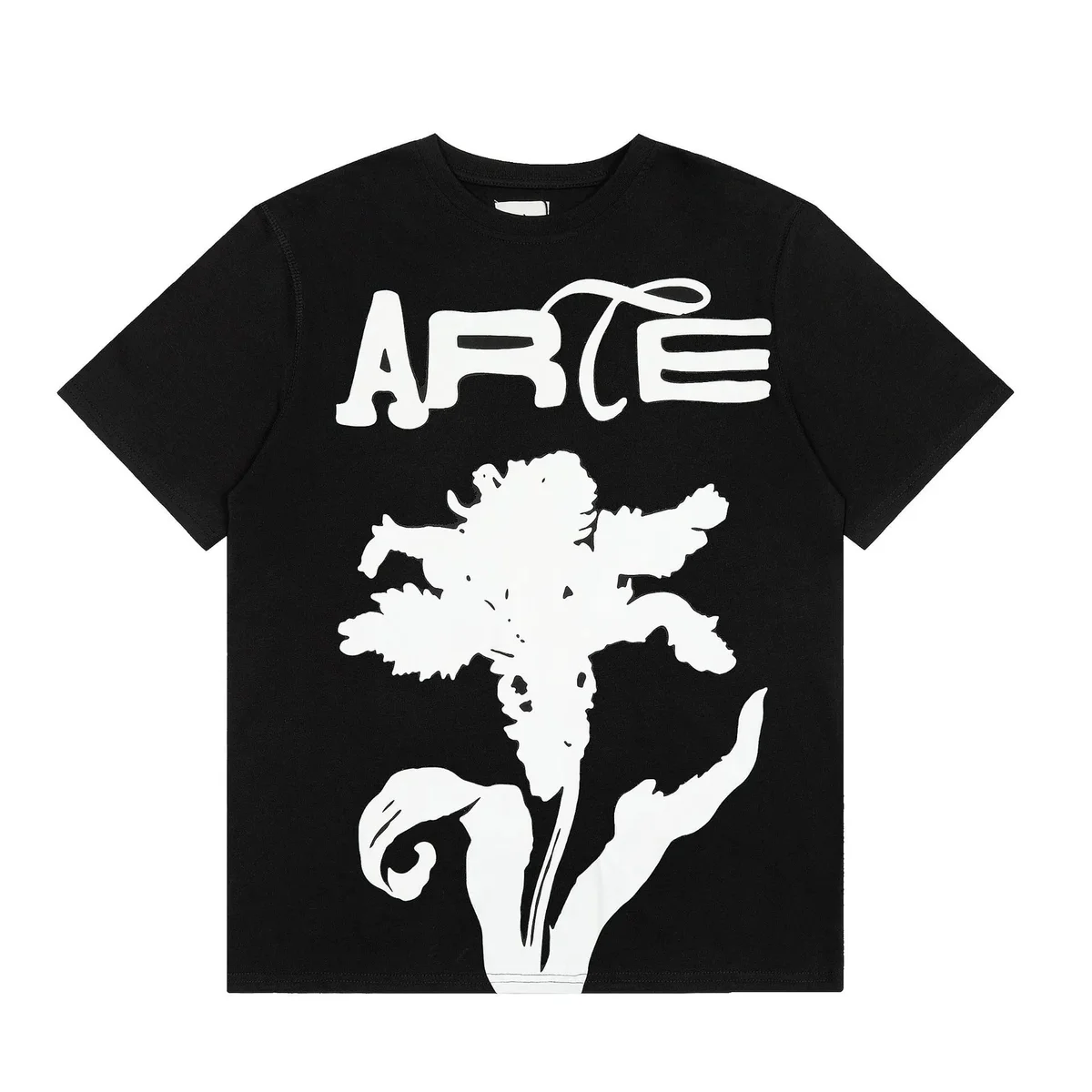 Other ART-211 Black Arte T-Shirt with Floral Print Black - 1