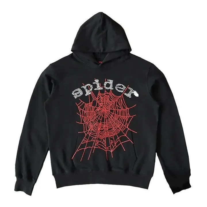 SP5DER SP5DER 25 Black/Red Spider Web Hoodie Black - 1