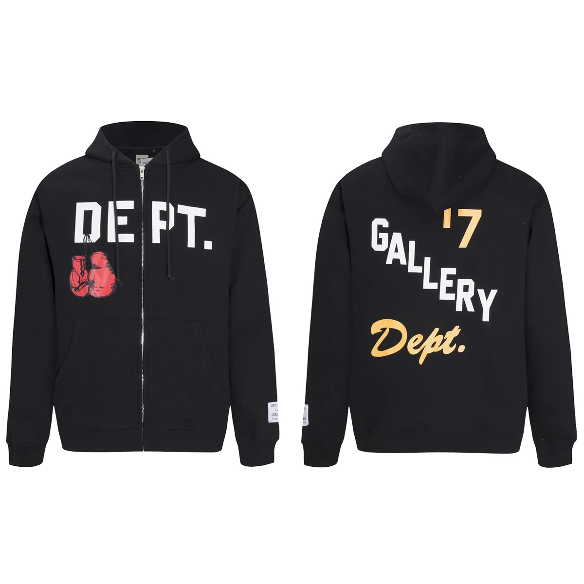 Gallery Dept. Gallery Dept. Black '17 Graphic Zip-Up Hoodie Black - 1
