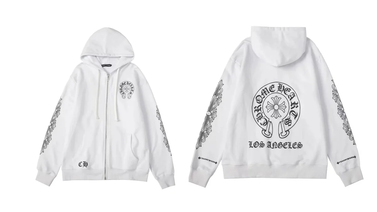 Chrome Hearts Chrome Hearts Floral Cross White Zip-Up Hoodie White