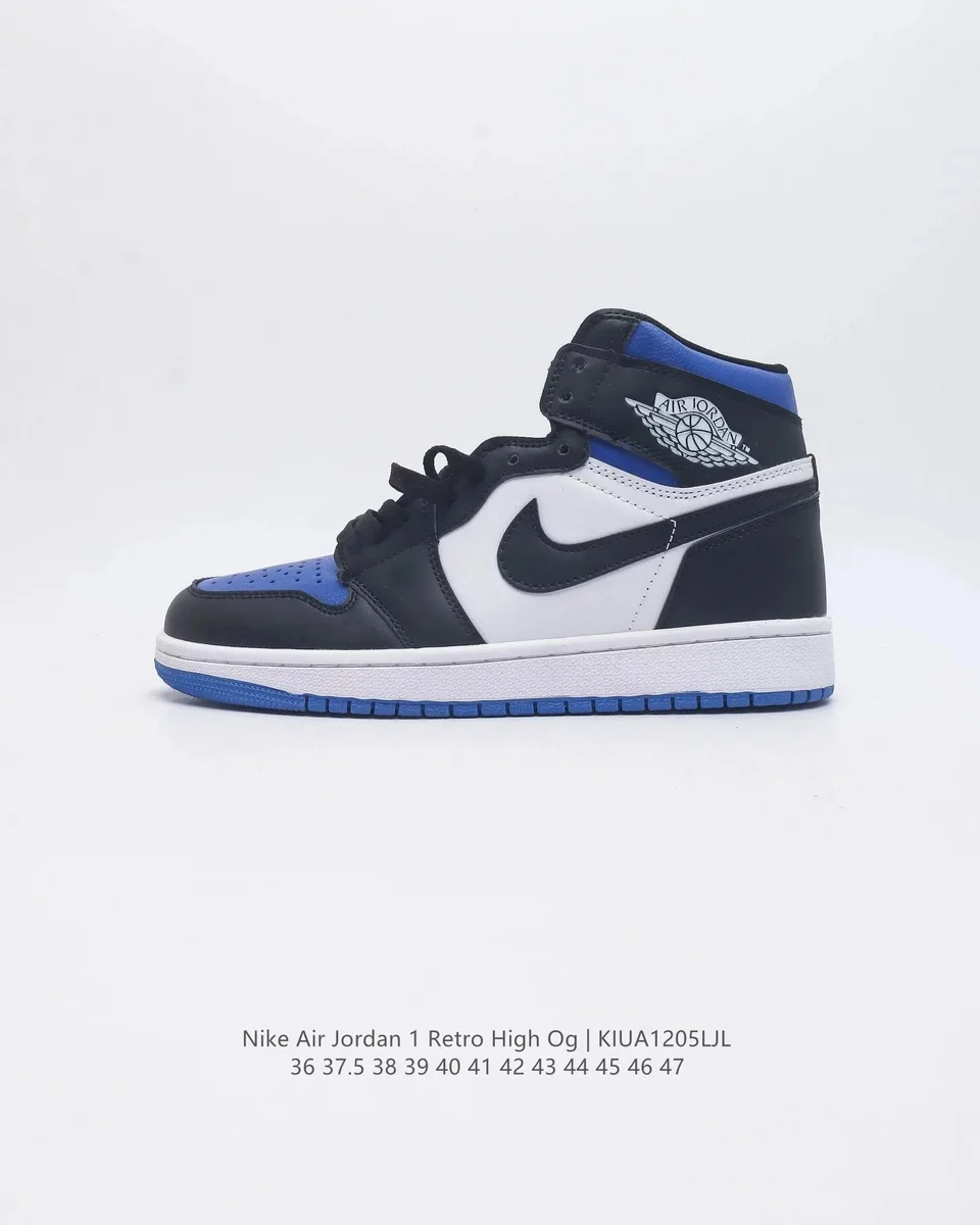 Nike Nike Air Jordan 1 Retro High Og Black/White/Blue Sneakers Black - 1