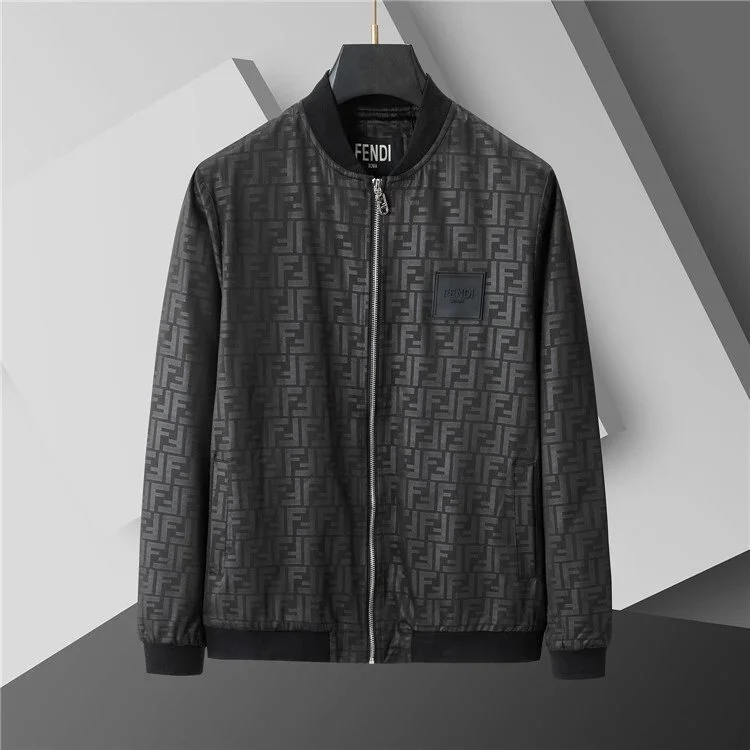 Fendi Fendi Iconic FF Logo Bomber Jacket Black Black