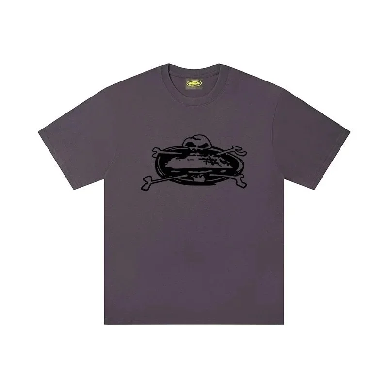 Other Unisex Dark Grey Skull & Crossbones T-Shirt Grey - 1