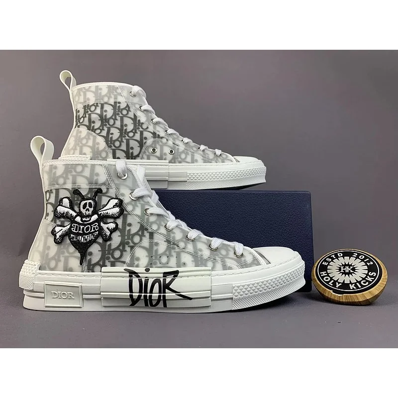 Dior Dior Dior Oblique White/Grey High-Top Sneakers White