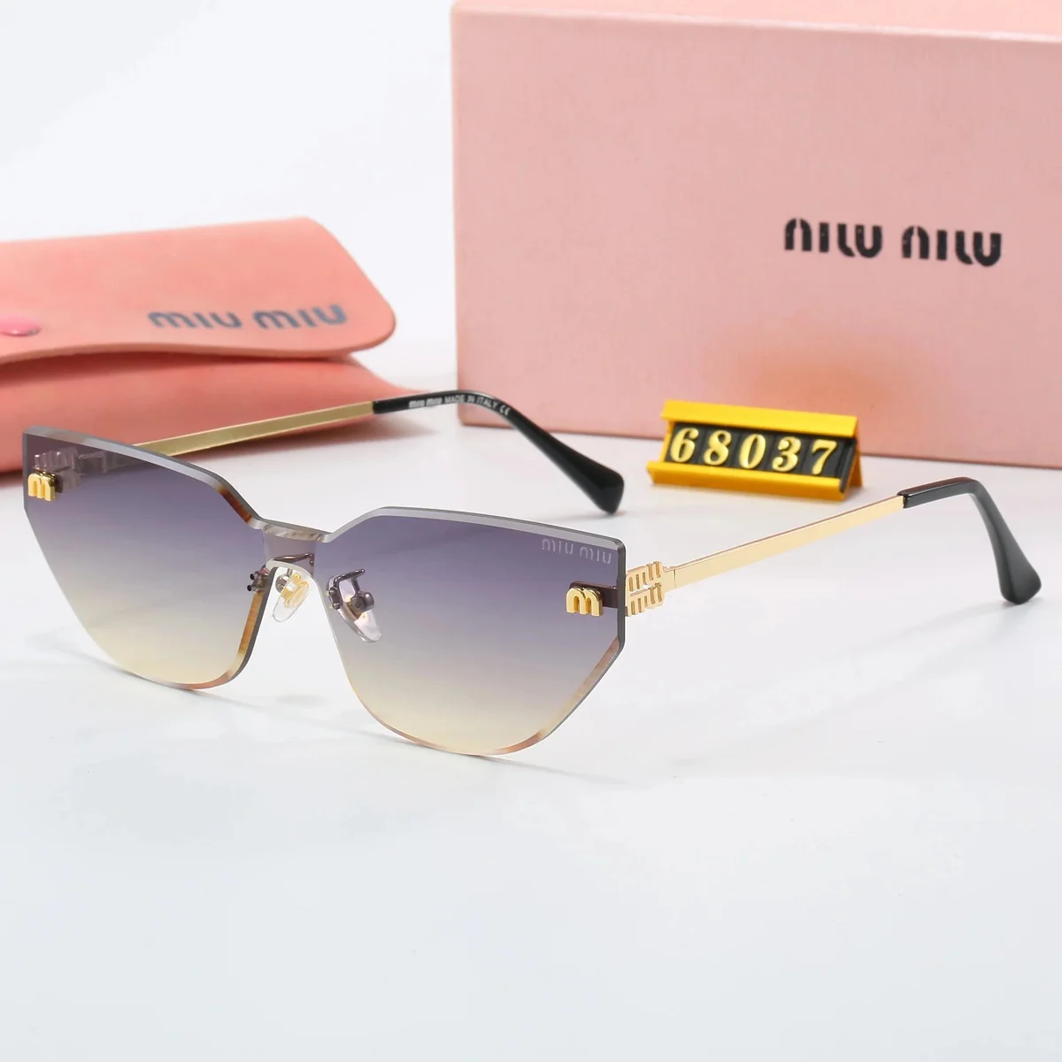 Miu Miu Miu Miu 68037 Gradient Cat-Eye Sunglasses Gold - 1