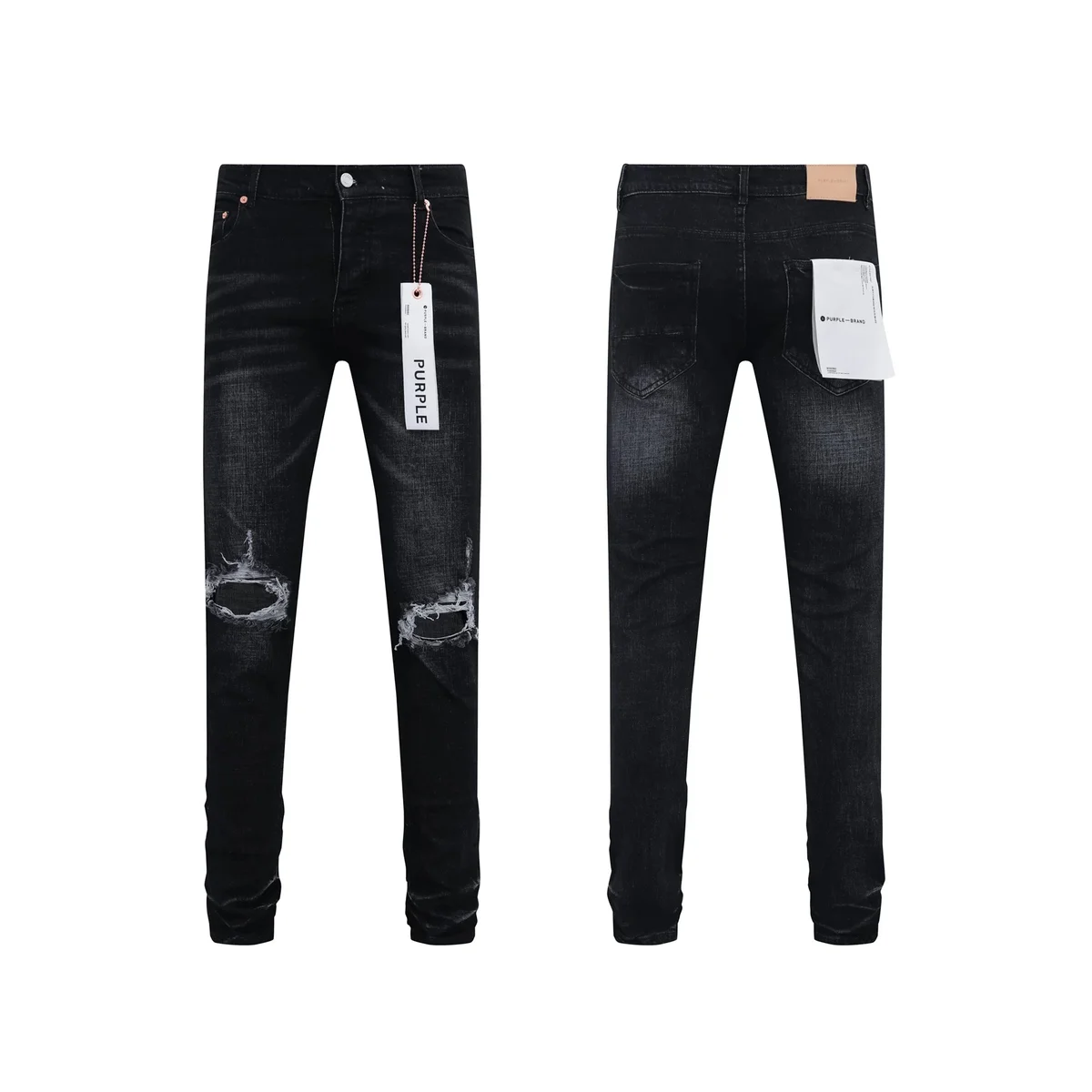 Purple Brand Purple Brand P001 Black Distressed Jeans Black - 1