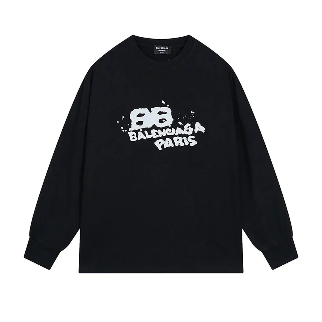 Balenciaga Balenciaga BB Logo Black Long-Sleeve T-Shirt Black