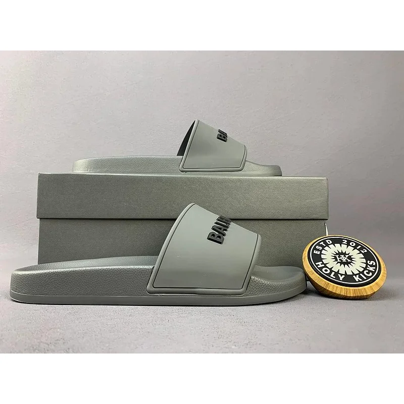Balmain Balmain Grey Slide Sandals Grey - 1