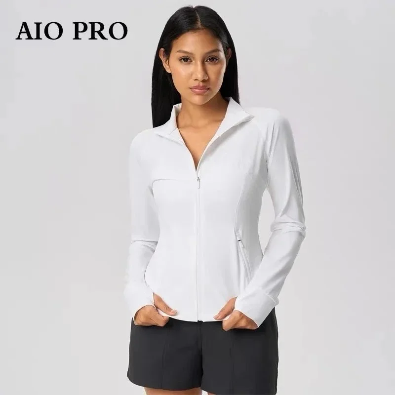 Other AIO PRO White Zip-Up Jacket Women's Tops White - 1