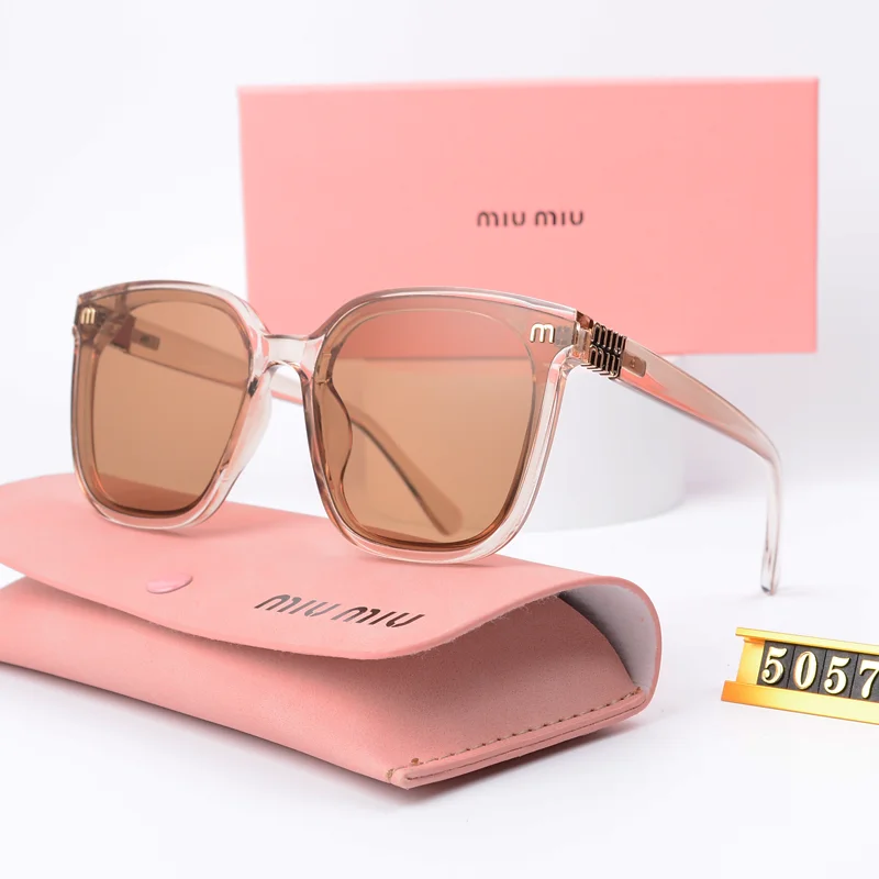 Miu Miu Miu Miu Brown Transparent Square Sunglasses Brown - 1