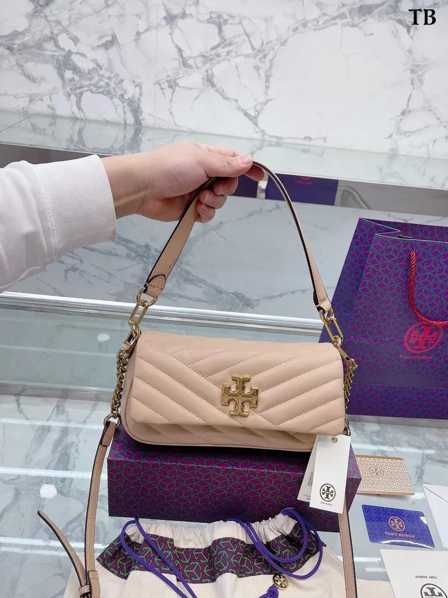 Tory Burch Tory Burch Kira Beige Quilted Shoulder Bag Beige - 1