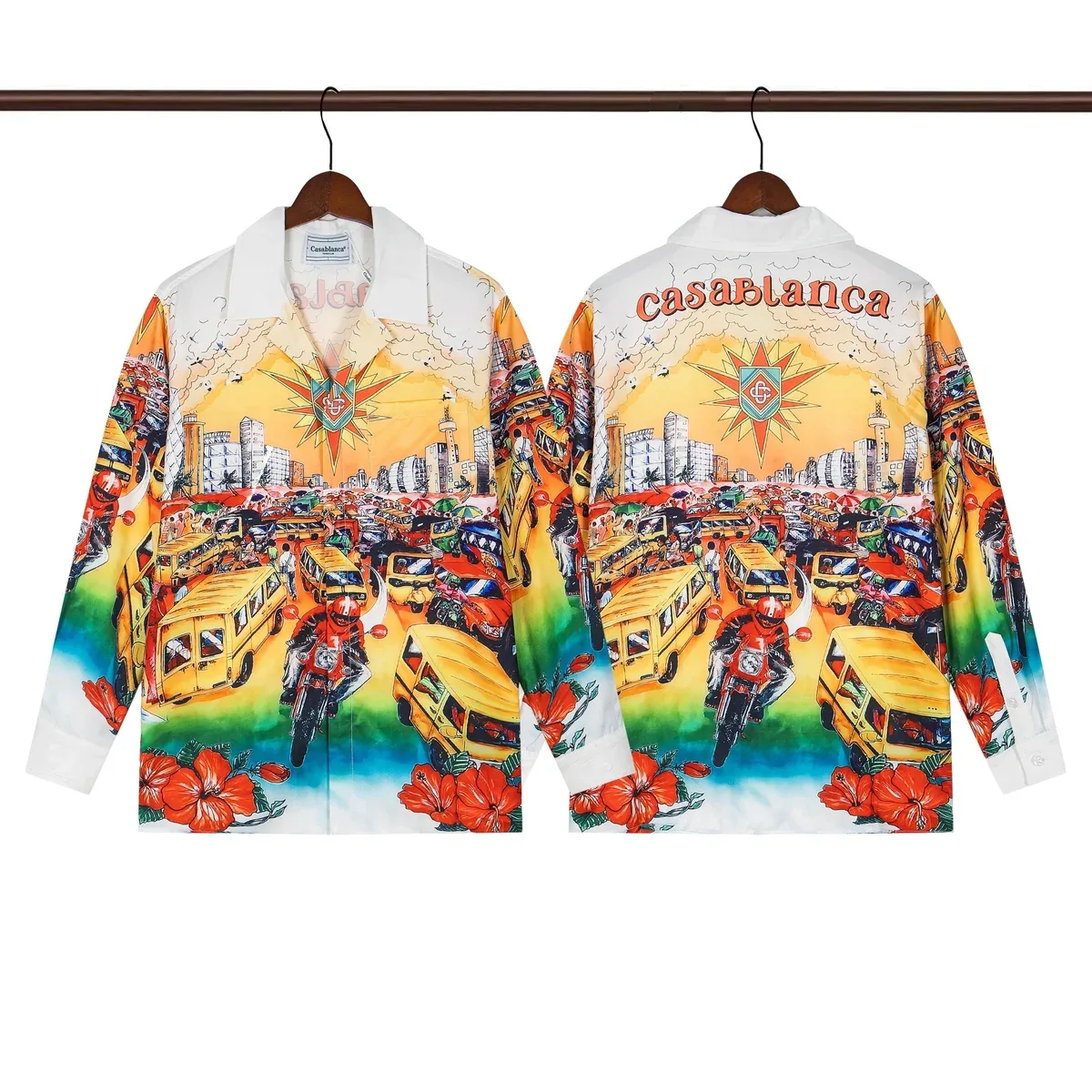 Casablanca Casa Blanca Vibrant Cityscape Print Shirt White - 1
