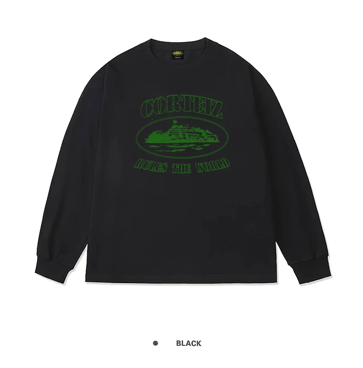 Corteiz Cortez Rules The World Black Long Sleeve T-Shirt Black - 1