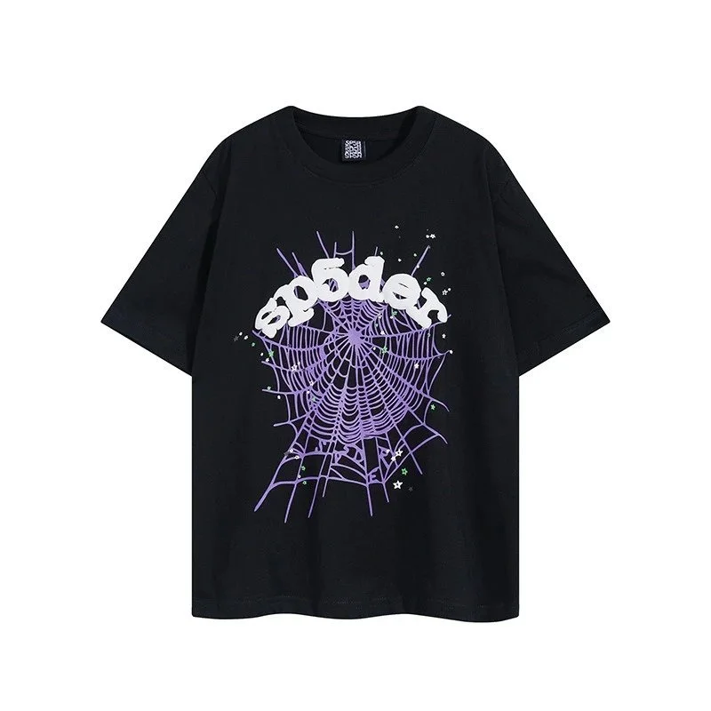 SP5DER SP5DER Spider Purple Web T-Shirt Black Black - 1