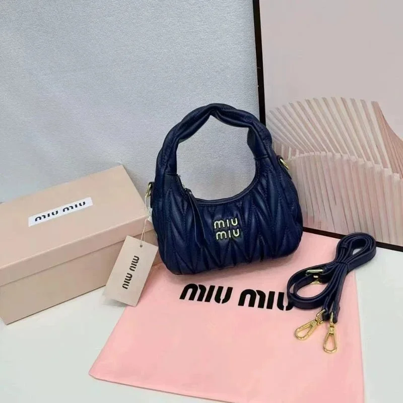 Miu Miu Miu Miu Matelassé Navy Handbag Navy