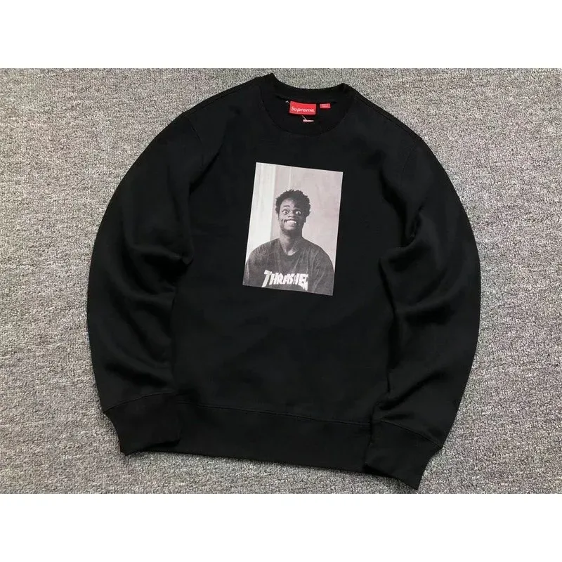 Supreme Supreme Black Thrasher Print Crewneck Sweatshirt Black - 1