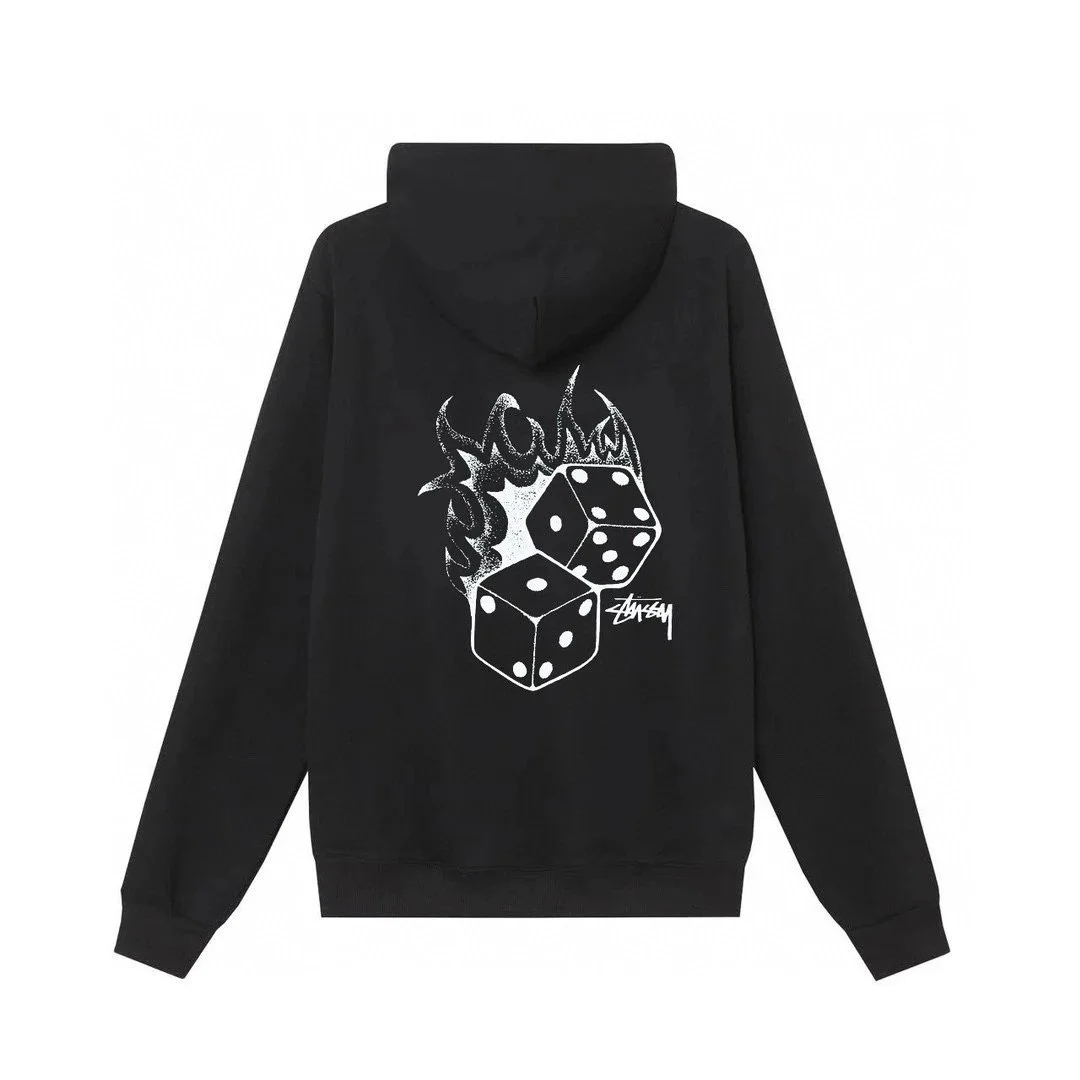 Stussy Stussy Dice Flames Hoodie Black Black - 1