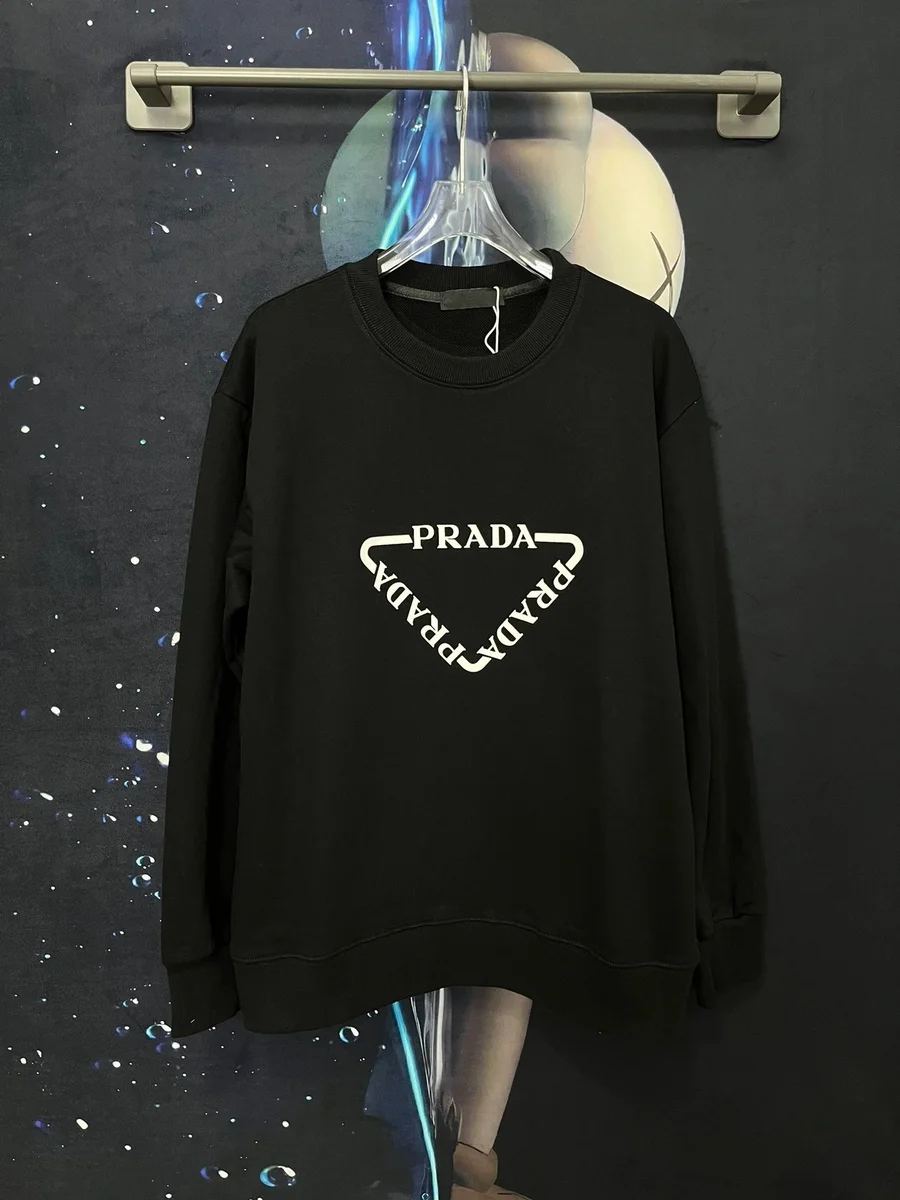 Prada Prada Triangle Logo Black Sweatshirt Black