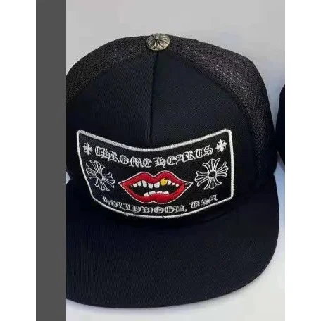Chrome Hearts Chrome Hearts Hollywood Lips Trucker Hat Black Black - 1
