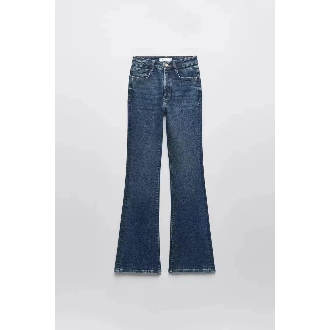 Zara Zara Deep Blue Flare Jeans Navy