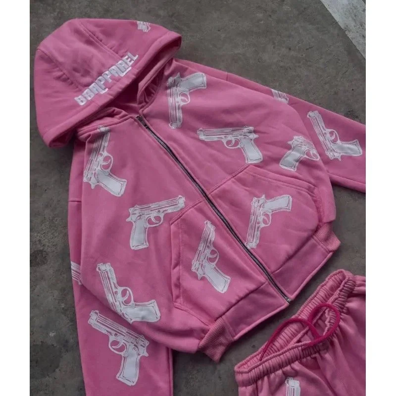 BANAPPAREL BANAPPAREL Pink/White Gun Print Co-ord Set Pink - 1