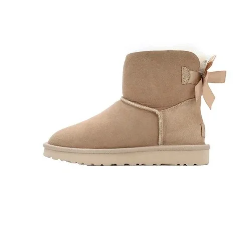 UGG Classic Short Beige Bow Boots