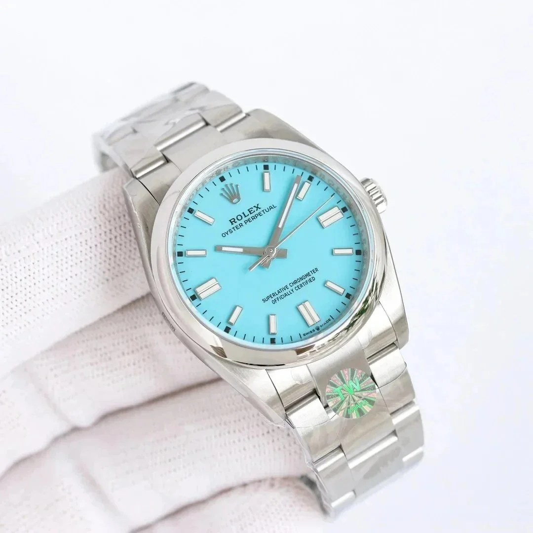 Rolex Rolex Oyster Perpetual Aqua Dial Watch Blue